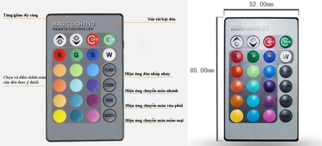 Bóng đèn LED đổi màu có điều khiển từ xa RGBLED-3