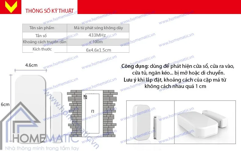 Cảm biến má từ phát sóng không dây KERUI D025