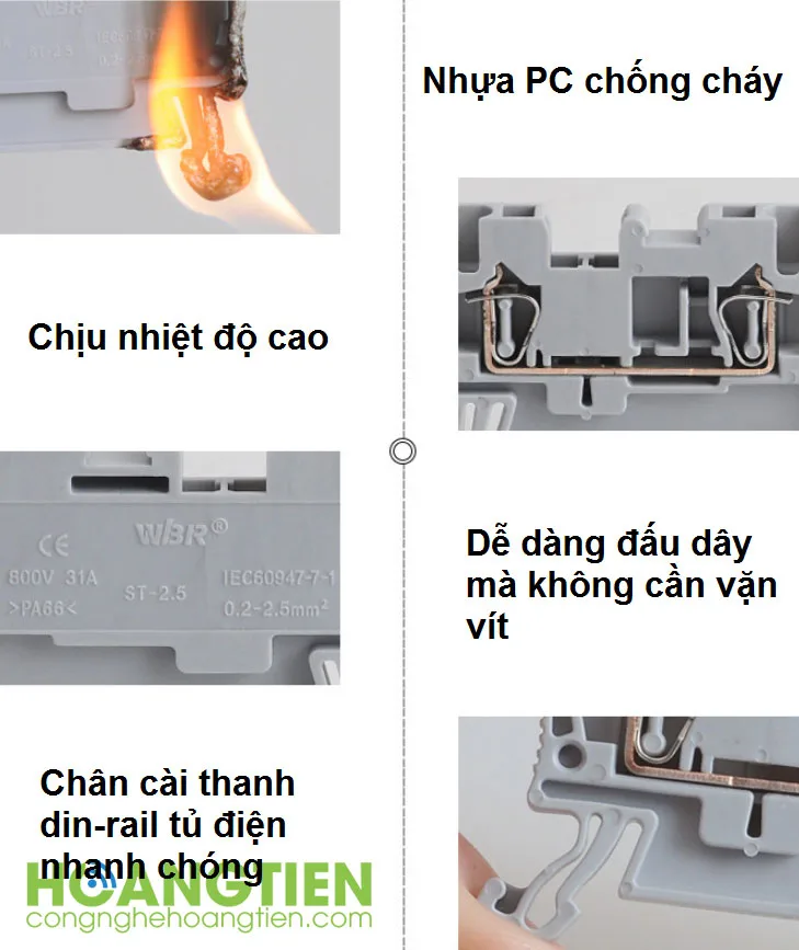 Cút nối dây điện nhanh Teminal lắp tủ điện 2 đầu KV773-ST