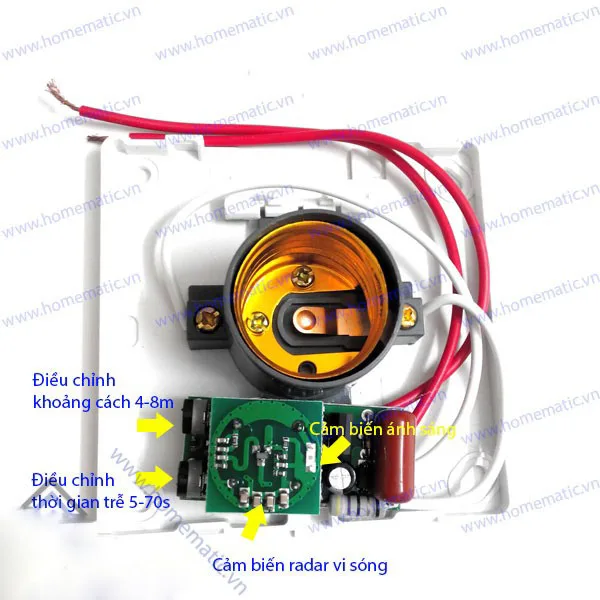 Đui đèn cảm ứng chuyển động radar, ánh sáng YFRL01 - Ảnh 3
