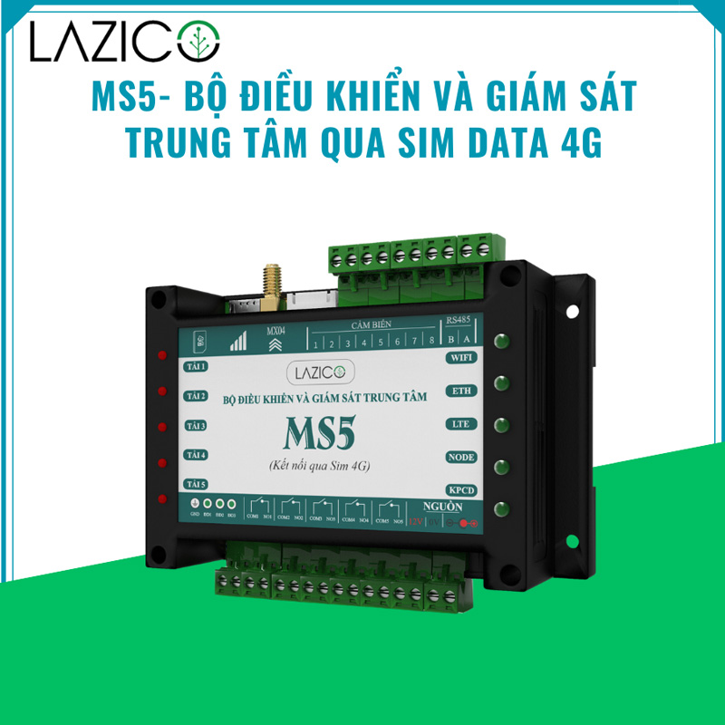 Bộ điều khiển và giám sát trung tâm 4G Lazico MS5