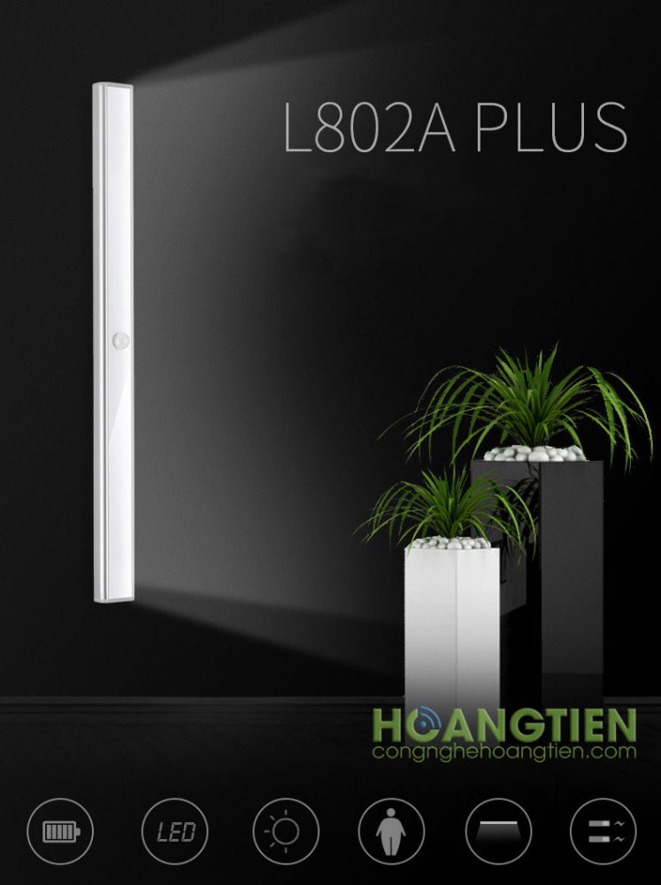 Đèn LED cảm ứng chuyển động dùng pin sạc L802A Plus